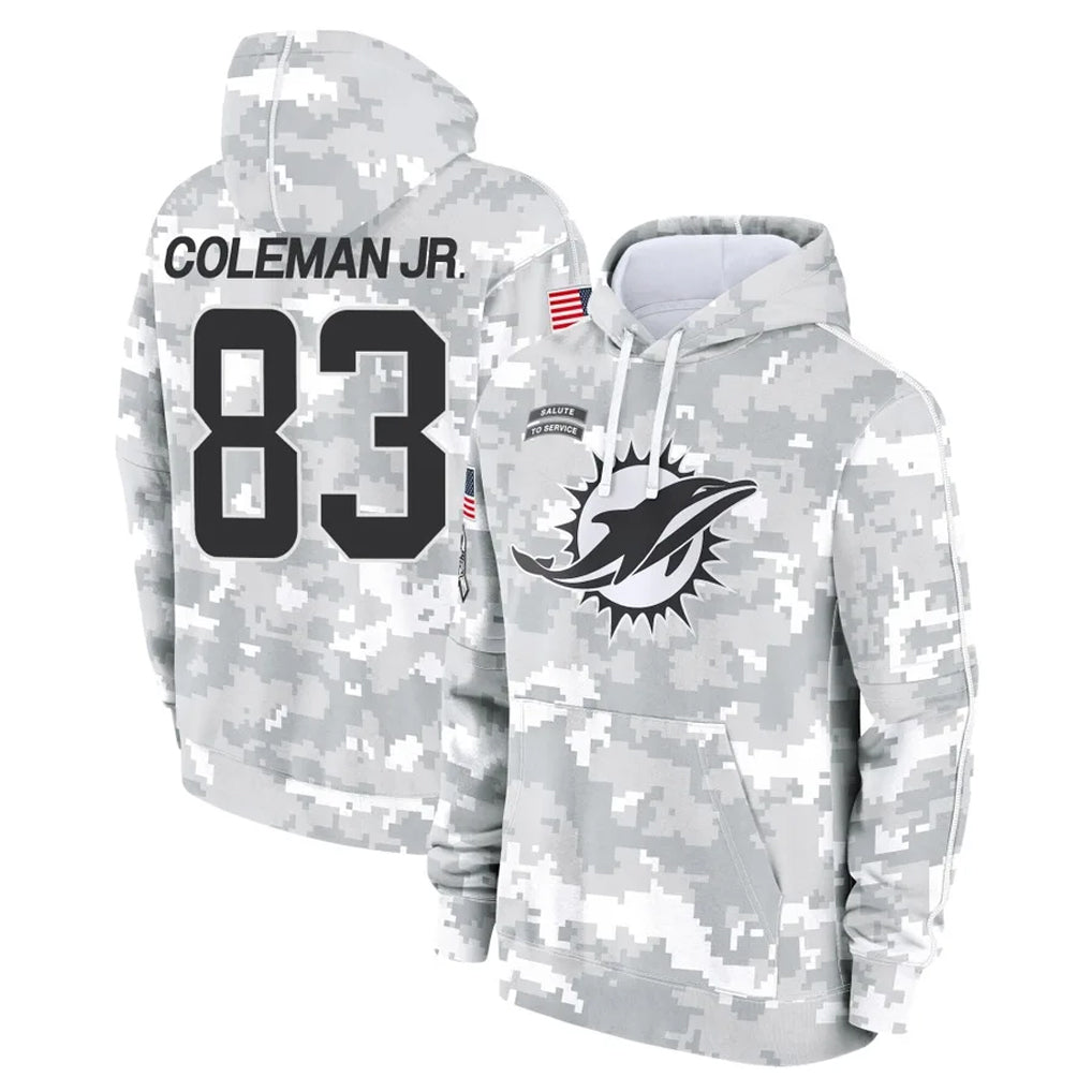 Ndoa M.Dolphins #83 Kevin Coleman Jr. Player Arctic Camo Salute to Service Hoodies Limited Game Stitched Jerseys
