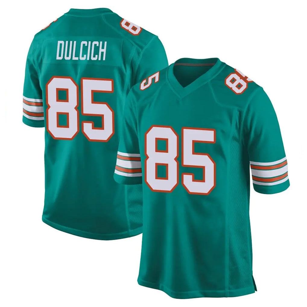 Ndoa M.Dolphins #85 Greg Dulcich Player Aqua Alternate Home Game Stitched Jerseys