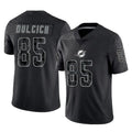 Ndoa M.Dolphins #85 Greg Dulcich Player Black Reflective Limited Game Stitched Jerseys
