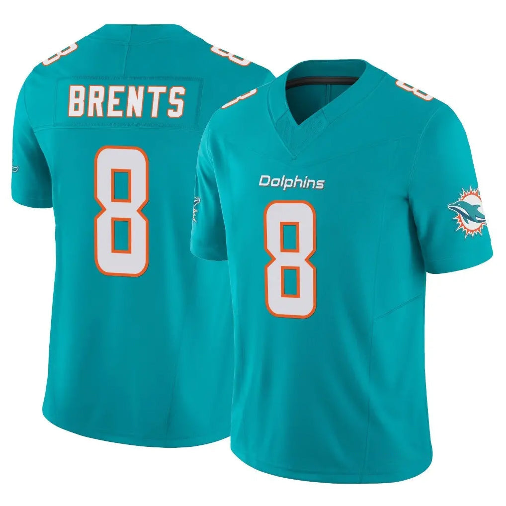 Ndoa M.Dolphins #8 JuJu Brents Player Aqua Limited Vapor F.U.S.E. Home Game Stitched Jerseys