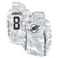Ndoa M.Dolphins #8 JuJu Brents Player Arctic Camo Salute to Service Hoodies Limited Game Stitched Jerseys