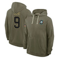 Ndoa M.Dolphins #9 Joshua Uche Player Olive Salute to Service Pullover Hoodies Limited Stitched Jerseys