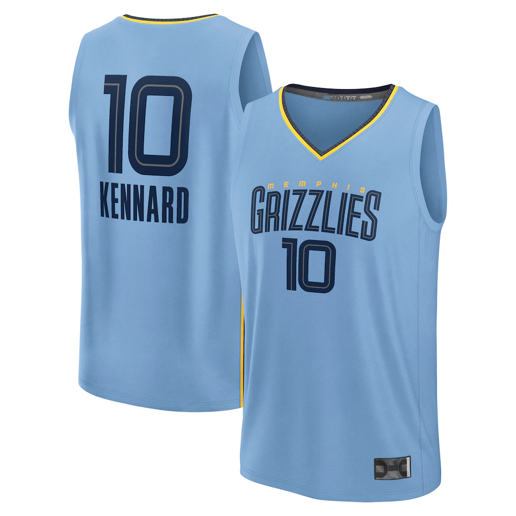 Ndoa M.Grizzlies #10 Luke Kennard Light Blue Fast Break Replica Player Stitched Jerseys- Statement Edition