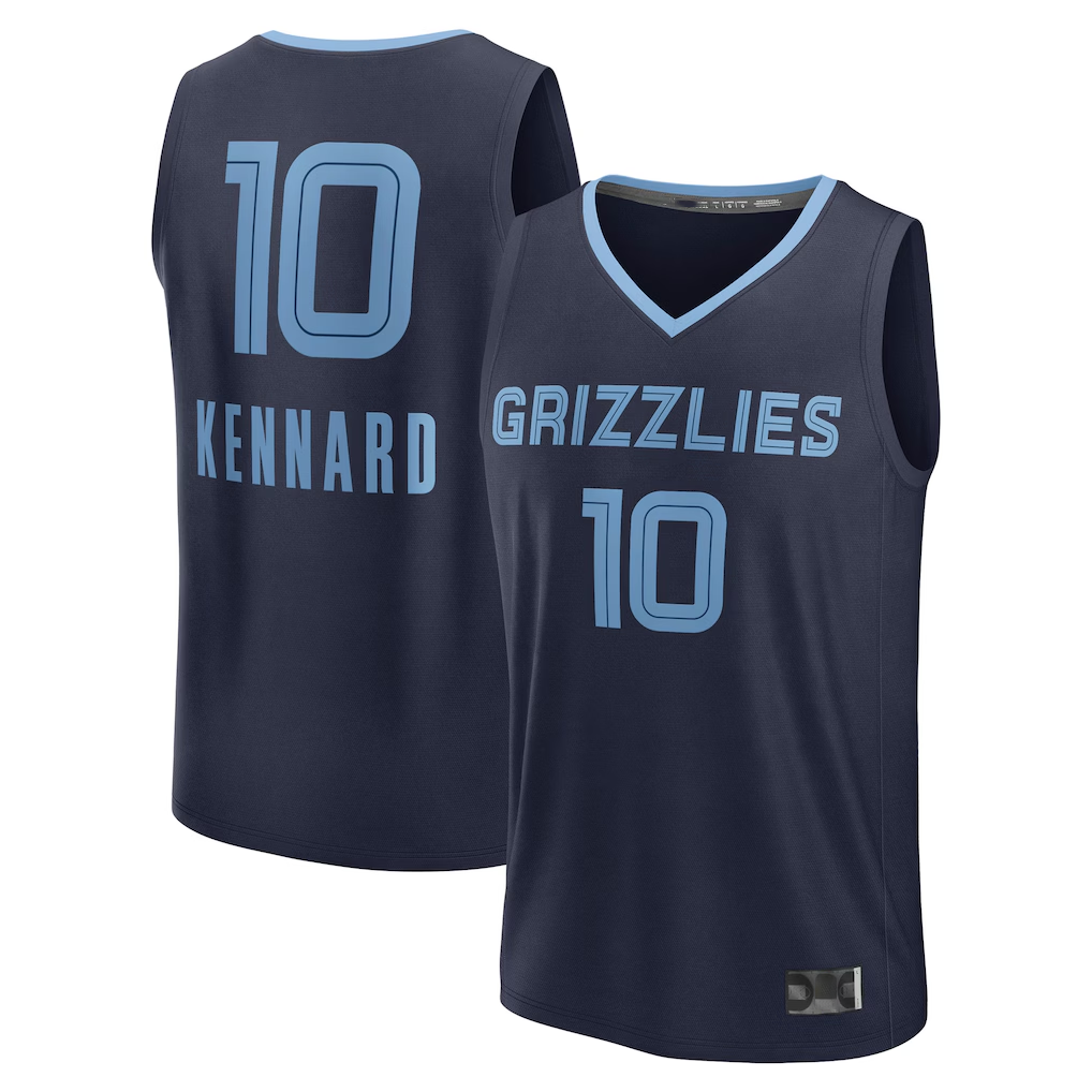 Ndoa M.Grizzlies #10 Luke Kennard Navy Fast Break Replica Player Stitched Jerseys- Icon Edition