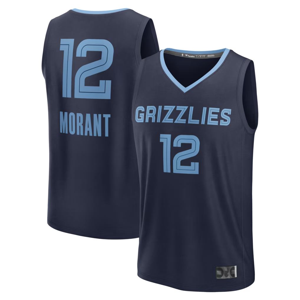 Ndoa M.Grizzlies #12 Ja Morant Navy Fast Break Replica Player Stitched Jerseys- Icon Edition