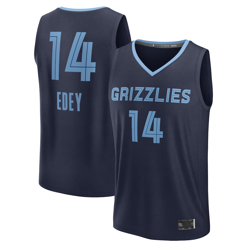 Ndoa M.Grizzlies #14 Zach Edey Navy Draft Fast Break Player Stitched Jerseys- Icon Edition