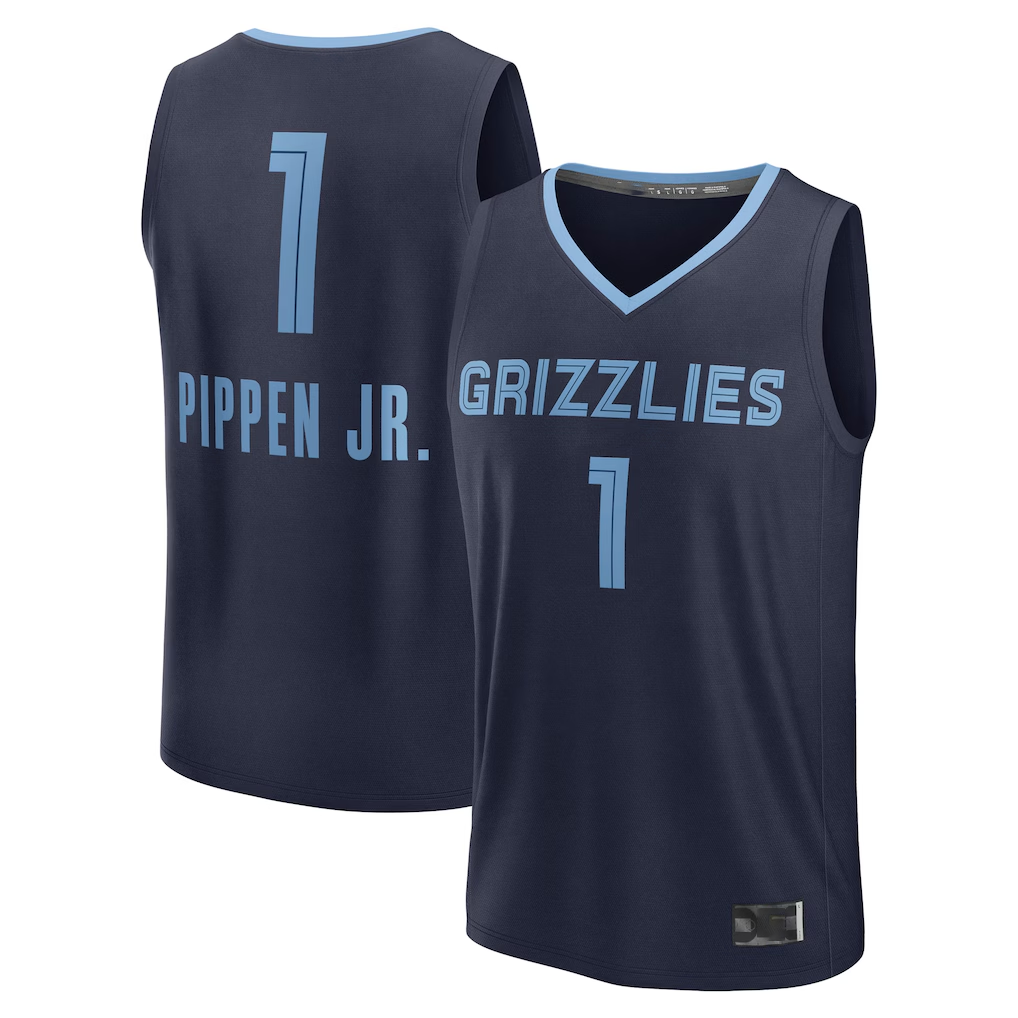 Ndoa M.Grizzlies #1 Scotty Pippen Jr. Navy Fast Break Replica Player Stitched Jerseys- Icon Edition