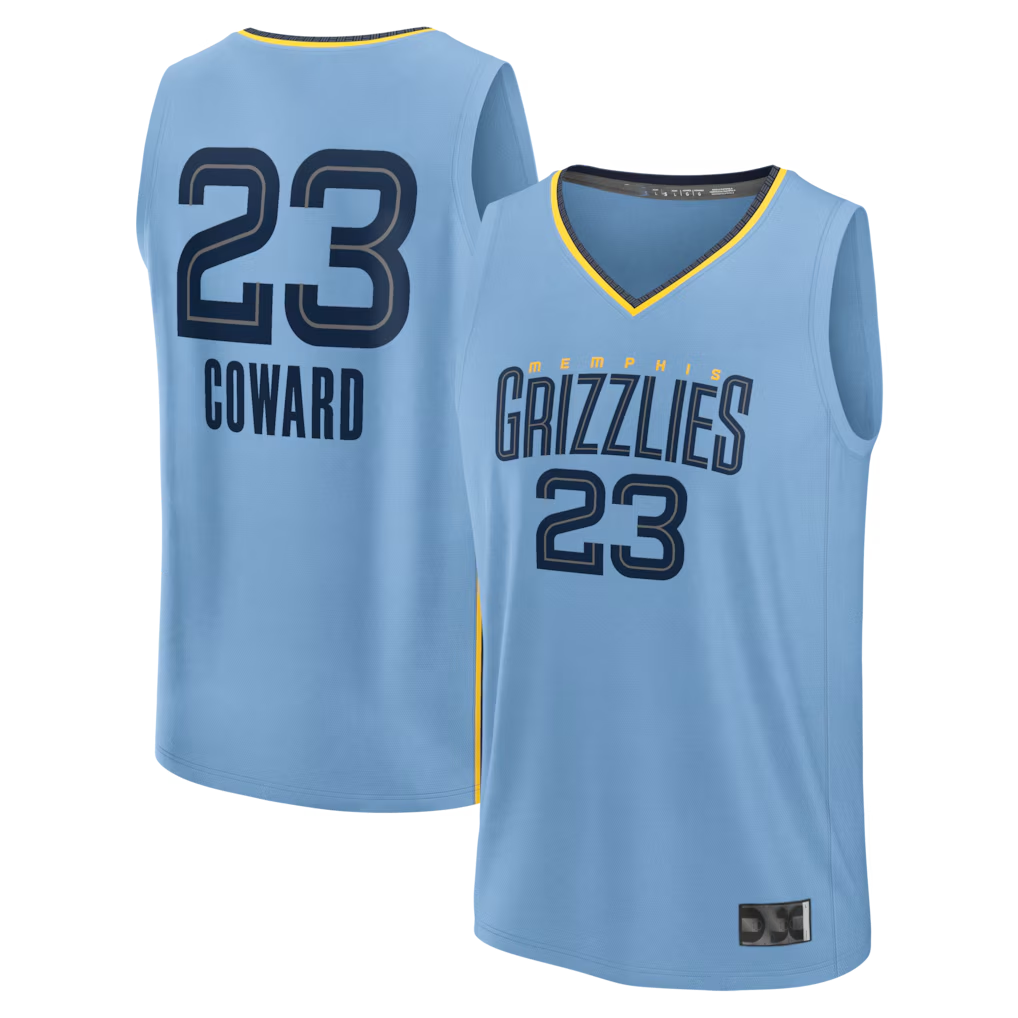 Ndoa M.Grizzlies #23 Cedric Coward Light Blue Fast Break Replica Player Stitched Jerseys- Statement Edition