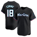 Ndoa M.Marlins #18 Griffin Conine Player Black Home Limited Stitched Jerseys