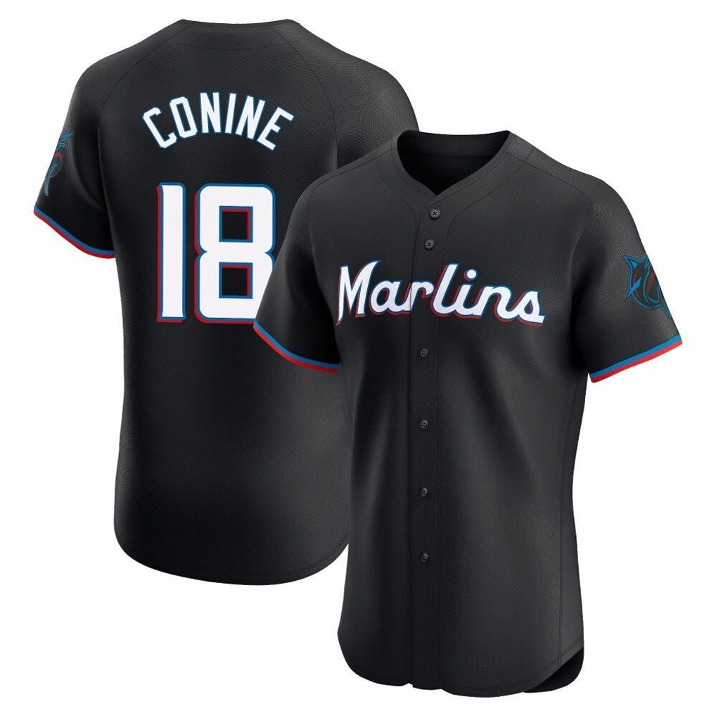 Ndoa M.Marlins #18 Griffin Conine Player Black Vapor Home Limited Elite Stitched Jerseys