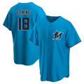 Ndoa M.Marlins #18 Griffin Conine Player Blue Home Game Stitched Jerseys