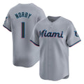 Ndoa M.Marlins #1 Connor Norby Player Gray Home Limited Stitched Jerseys