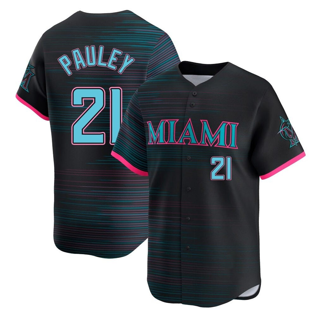 Ndoa M.Marlins #21 Graham Pauley Player Black City Connect Home Limited Stitched Jerseys