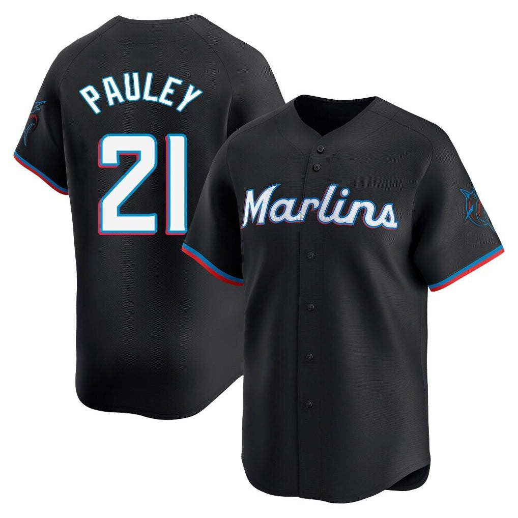 Ndoa M.Marlins #21 Graham Pauley Player Black  Home Limited Stitched Jerseys