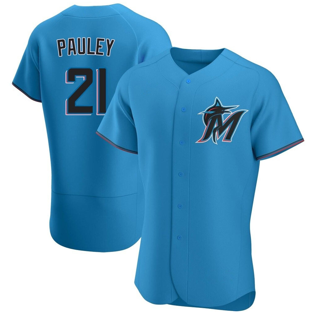Ndoa M.Marlins #21 Graham Pauley Player Blue Home Limited Elite Stitched Jerseys