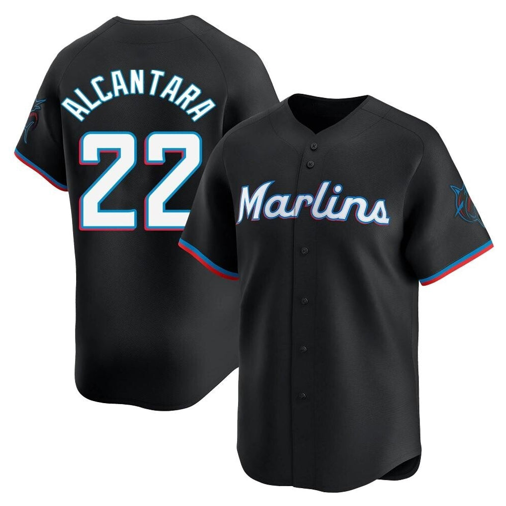 Ndoa M.Marlins #22 Sandy Alcantara Player Black  Home Limited Stitched Jerseys