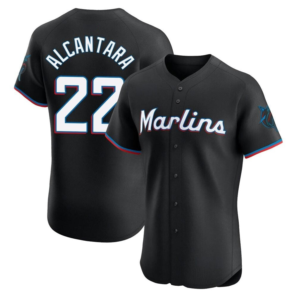 Ndoa M.Marlins #22 Sandy Alcantara Player Black Vapor Home Limited Elite Stitched Jerseys