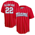Ndoa M.Marlins #22 Sandy Alcantara Player Red City Connect Home Game Stitched Jerseys