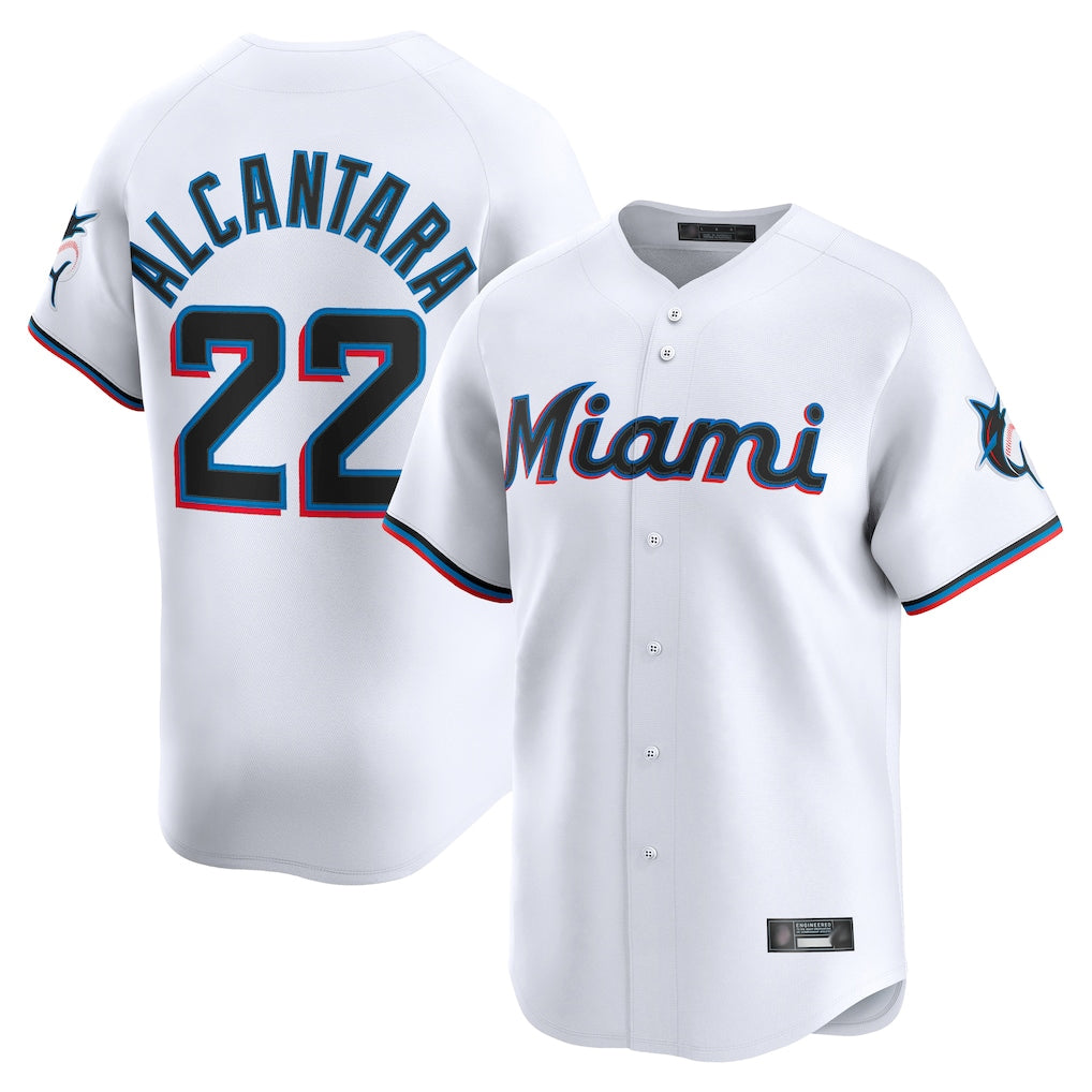 Ndoa M.Marlins #22 Sandy Alcantara Player White Home Limited Stitched Jerseys