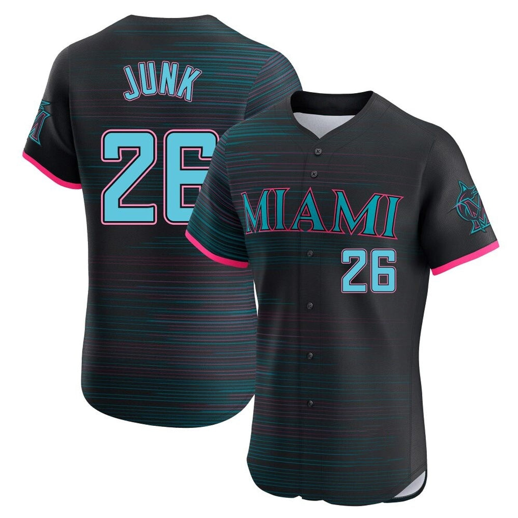 Ndoa M.Marlins #26 Janson Junk Player Black City Connect Home Limited Elite Stitched Jerseys