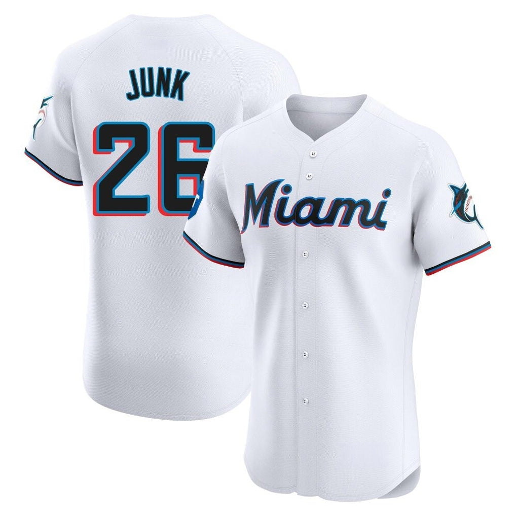 Ndoa M.Marlins #26 Janson Junk Player White Home Limited Elite Stitched Jerseys