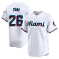 Ndoa M.Marlins #26 Janson Junk Player White Home Limited Stitched Jerseys