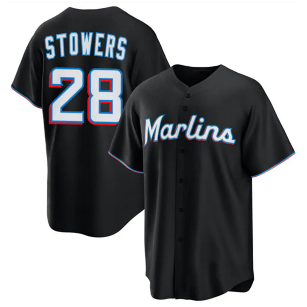 Ndoa M.Marlins #28 Kyle Stowers Player Black  Home Game Stitched Jerseys