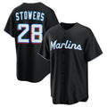 Ndoa M.Marlins #28 Kyle Stowers Player Black  Home Game Stitched Jerseys