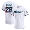 Ndoa M.Marlins #28 Kyle Stowers Player White  Home Limited Elite Stitched Jerseys