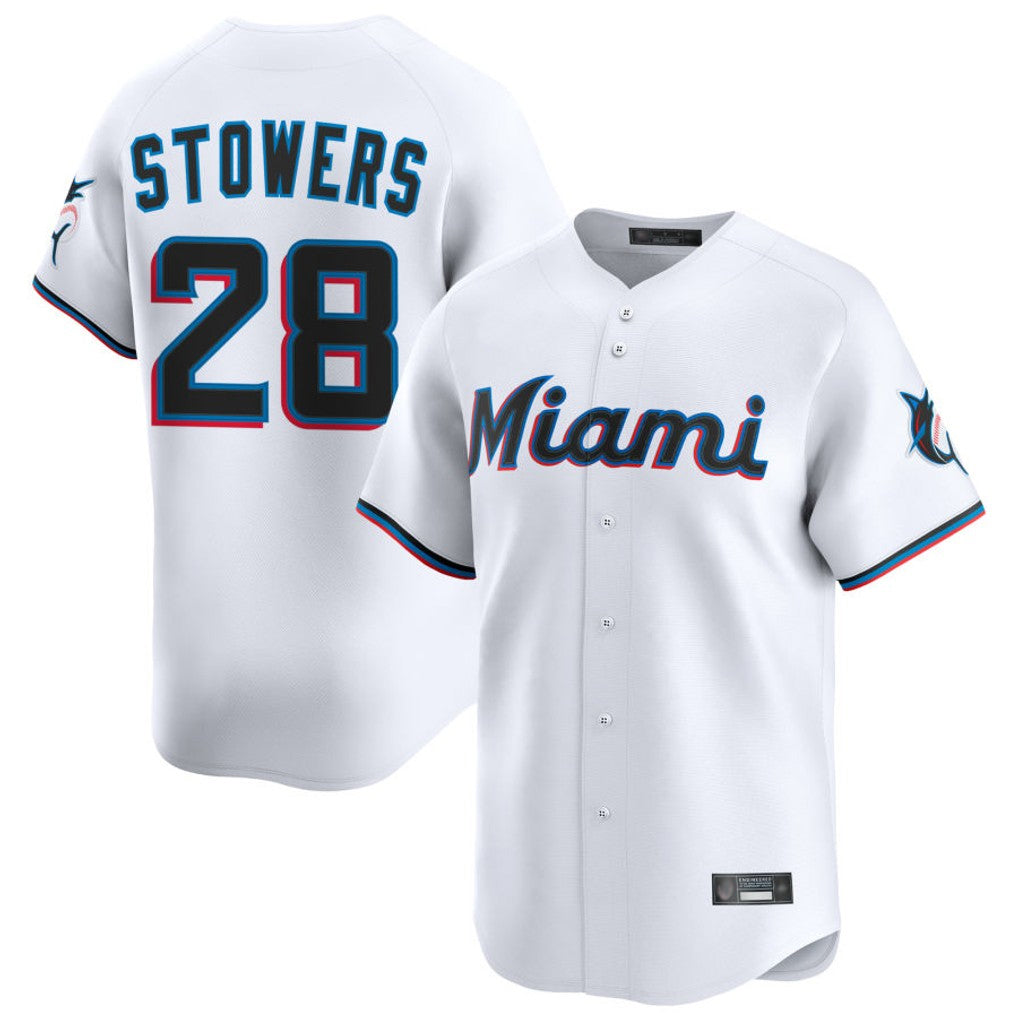 Ndoa M.Marlins #28 Kyle Stowers Player White  Home Limited Stitched Jerseys