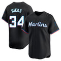 Ndoa M.Marlins #34 Liam Hicks Player Black Home Limited Stitched Jerseys