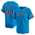 Ndoa M.Marlins #34 Liam Hicks Player Blue Home Limited Stitched Jerseys