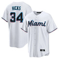 Ndoa M.Marlins #34 Liam Hicks Player White  Home Game Stitched Jerseys