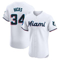 Ndoa M.Marlins #34 Liam Hicks Player White  Home Limited Elite Stitched Jerseys