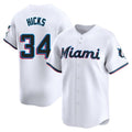 Ndoa M.Marlins #34 Liam Hicks Player White  Home Limited Stitched Jerseys