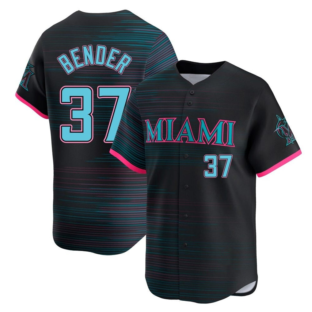 Ndoa M.Marlins #37 Anthony Bender Player Black City Connect Home Limited Stitched Jerseys