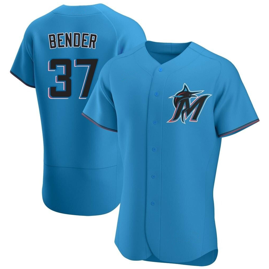 Ndoa M.Marlins #37 Anthony Bender Player Blue Home Limited Elite Stitched Jerseys