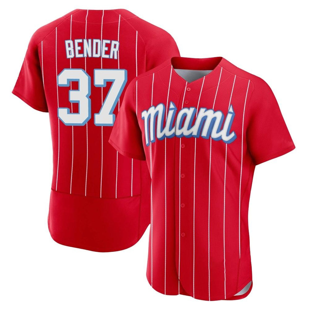Ndoa M.Marlins #37 Anthony Bender Player Red City Connect Home Limited Elite Stitched Jerseys