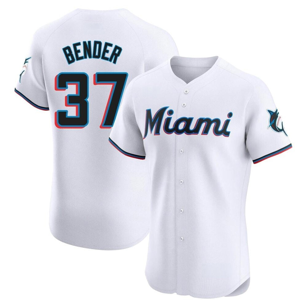 Ndoa M.Marlins #37 Anthony Bender Player White  Home Limited Elite Stitched Jerseys