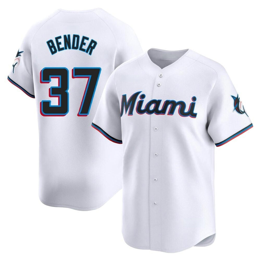 Ndoa M.Marlins #37 Anthony Bender Player White  Home Limited Stitched Jerseys