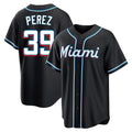 Ndoa M.Marlins #39 Eury Perez Player Black Fashion Out Home Game Stitched Jerseys