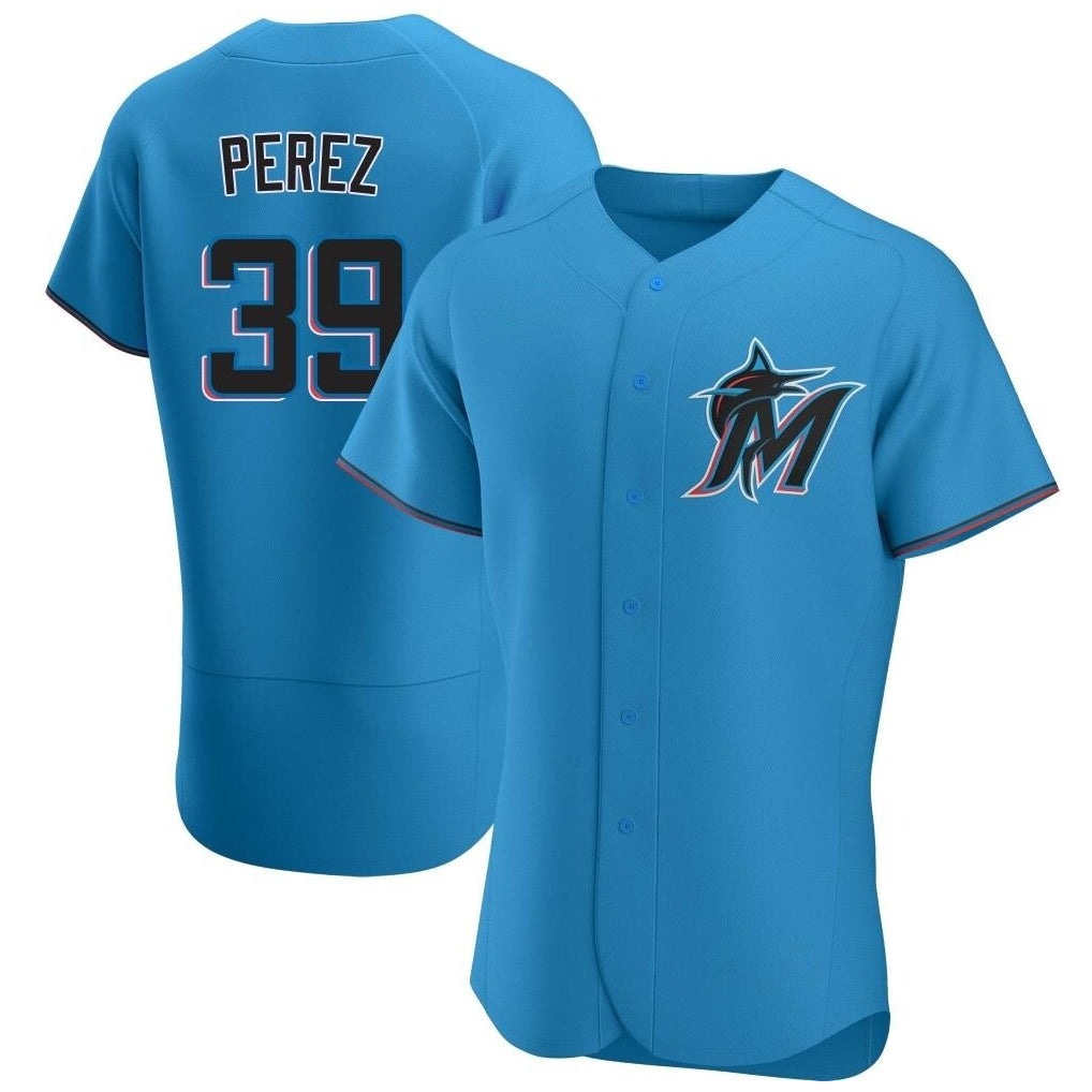 Ndoa M.Marlins #39 Eury Perez Player Blue Home Limited Elite Stitched Jerseys