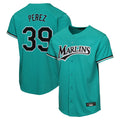 Ndoa M.Marlins #39 Eury Perez Player Teal Home Game Stitched Jerseys