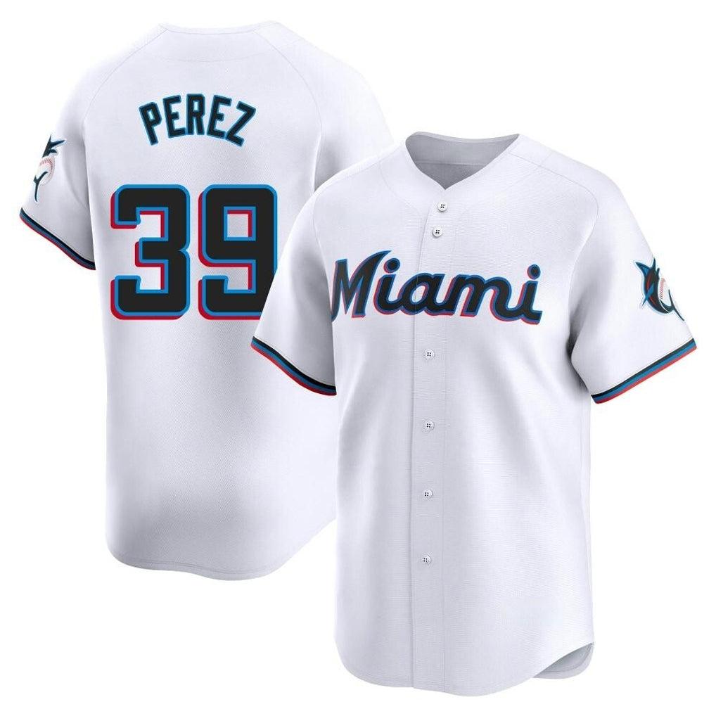 Ndoa M.Marlins #39 Eury Perez Player White  Home Limited Stitched Jerseys