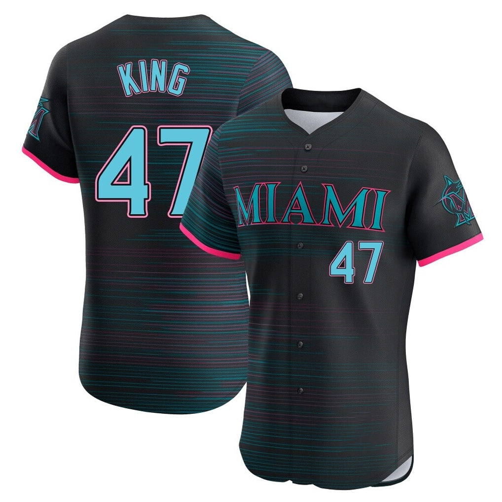 Ndoa M.Marlins #47 John King Player Black City Connect Home Limited Elite Stitched Jerseys