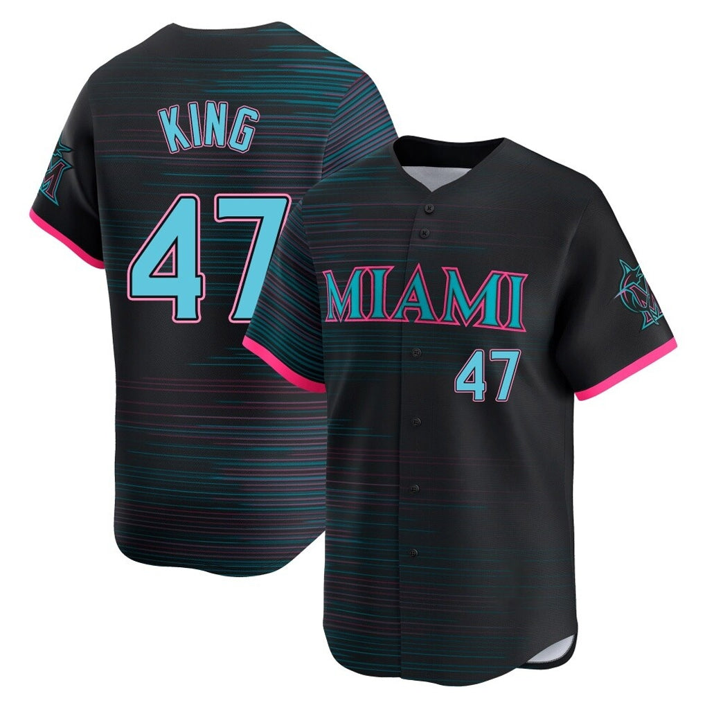 Ndoa M.Marlins #47 John King Player Black City Connect Home Limited Stitched Jerseys