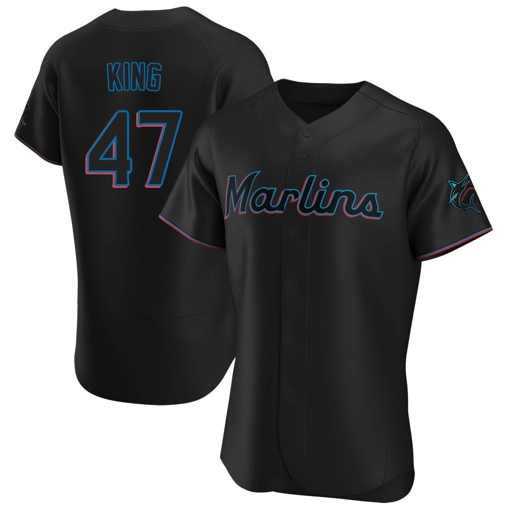 Ndoa M.Marlins #47 John King Player Black Home Limited Elite Stitched Jerseys