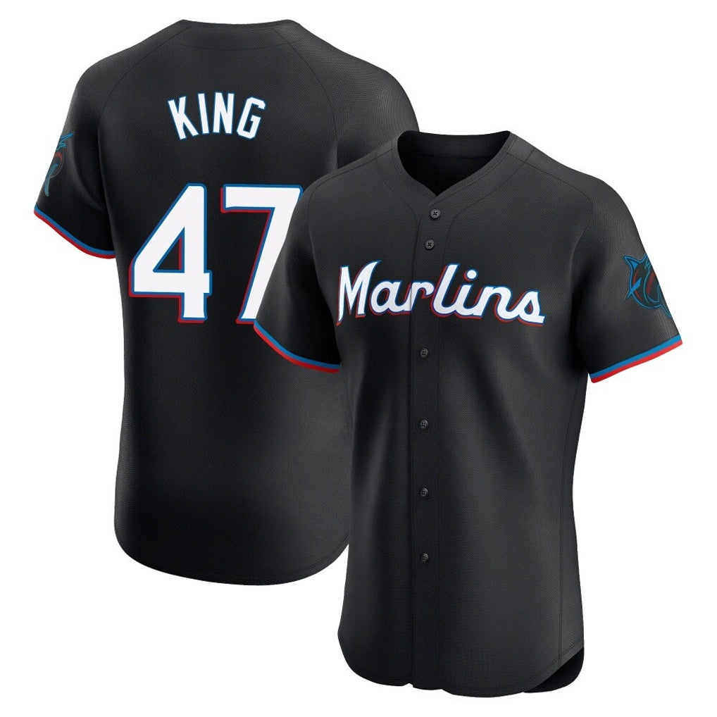 Ndoa M.Marlins #47 John King Player Black Vapor Home Limited Elite Stitched Jerseys