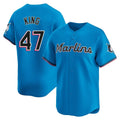 Ndoa M.Marlins #47 John King Player Blue Home Limited Stitched Jerseys