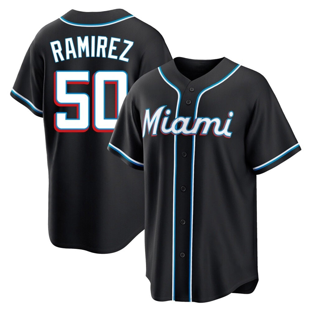 Ndoa M.Marlins #50 Agustin Ramirez Player Black Fashion Out Home Game Stitched Jerseys